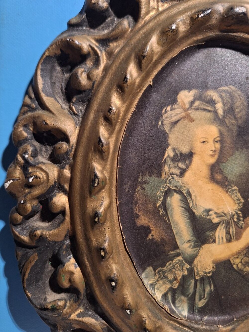 Vintage Marie Antoinette with a Rose Coquette Victorian Style Wall Art - Picture 5 of 12